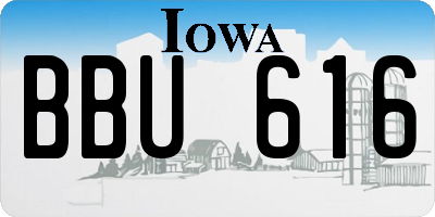 IA license plate BBU616