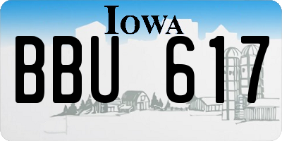 IA license plate BBU617