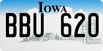 IA license plate BBU620