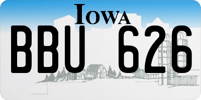 IA license plate BBU626