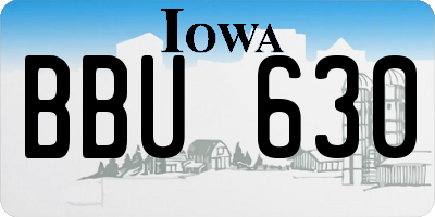 IA license plate BBU630