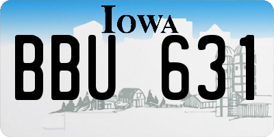 IA license plate BBU631