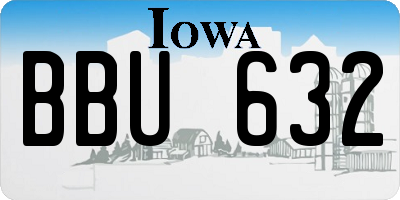 IA license plate BBU632