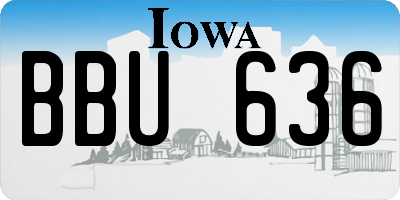 IA license plate BBU636