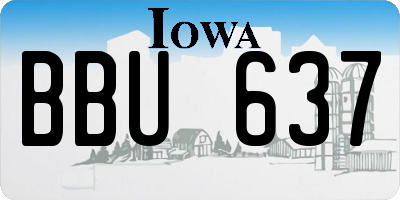 IA license plate BBU637