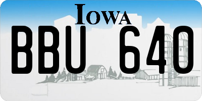 IA license plate BBU640