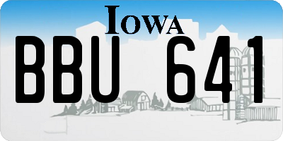 IA license plate BBU641