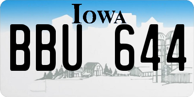 IA license plate BBU644