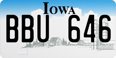 IA license plate BBU646