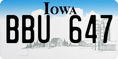 IA license plate BBU647