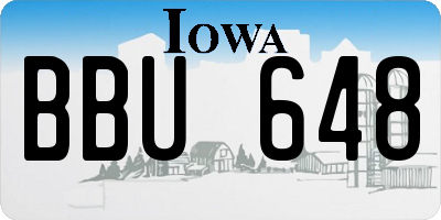 IA license plate BBU648