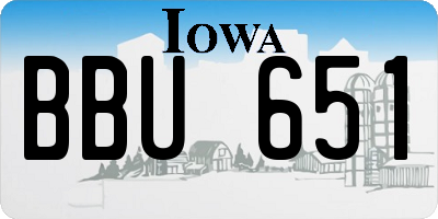 IA license plate BBU651