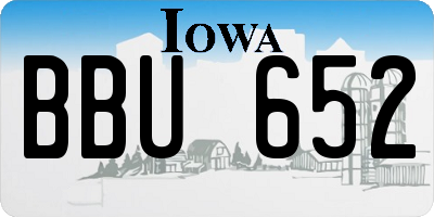 IA license plate BBU652
