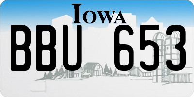 IA license plate BBU653