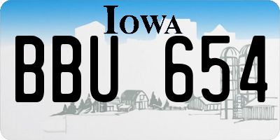 IA license plate BBU654