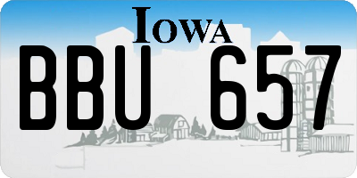 IA license plate BBU657