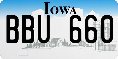 IA license plate BBU660
