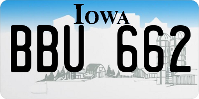 IA license plate BBU662