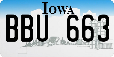 IA license plate BBU663