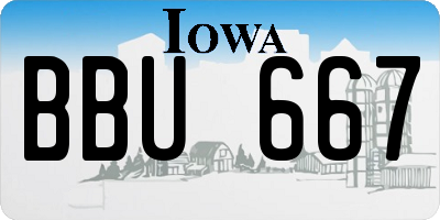 IA license plate BBU667