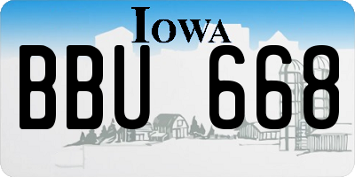 IA license plate BBU668