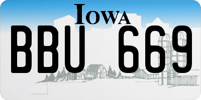 IA license plate BBU669