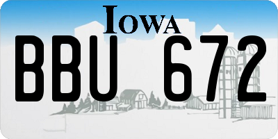 IA license plate BBU672