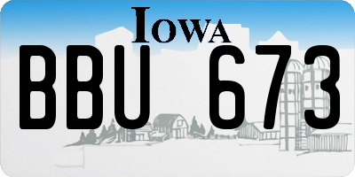 IA license plate BBU673