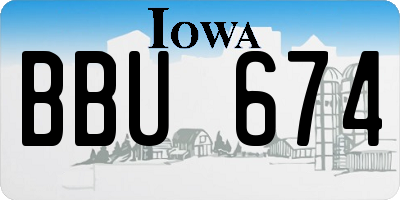 IA license plate BBU674