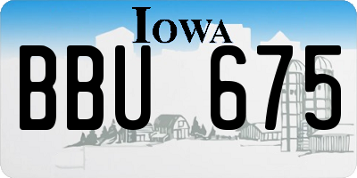 IA license plate BBU675