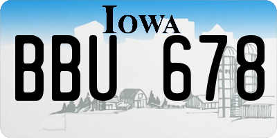 IA license plate BBU678