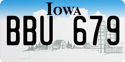 IA license plate BBU679