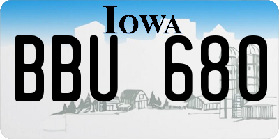 IA license plate BBU680