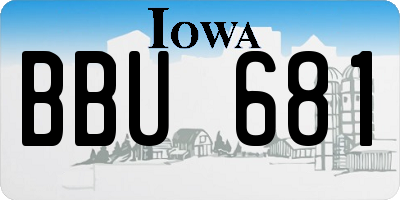 IA license plate BBU681