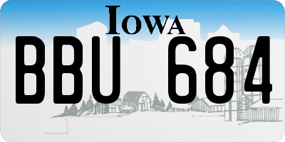 IA license plate BBU684