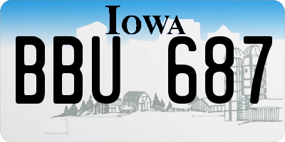 IA license plate BBU687