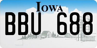 IA license plate BBU688