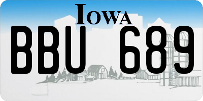IA license plate BBU689
