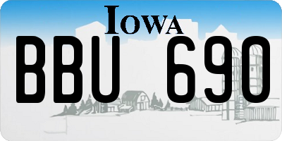 IA license plate BBU690