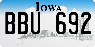 IA license plate BBU692