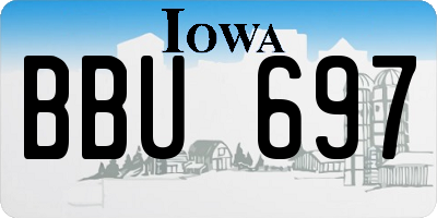 IA license plate BBU697