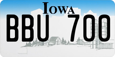 IA license plate BBU700
