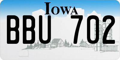 IA license plate BBU702