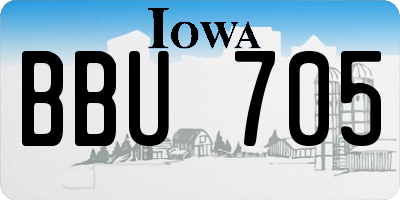 IA license plate BBU705