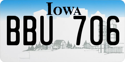 IA license plate BBU706