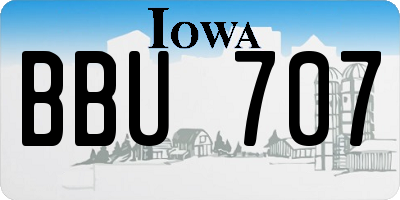IA license plate BBU707