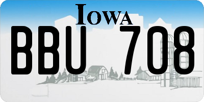 IA license plate BBU708