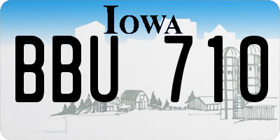IA license plate BBU710