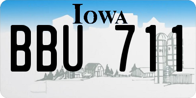 IA license plate BBU711