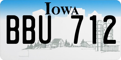 IA license plate BBU712
